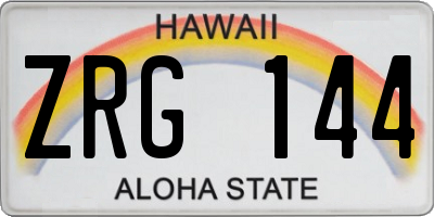 HI license plate ZRG144