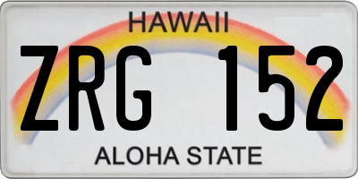 HI license plate ZRG152