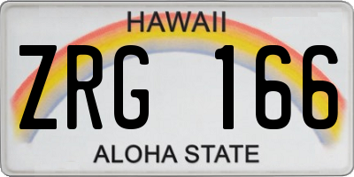 HI license plate ZRG166