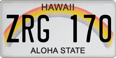 HI license plate ZRG170