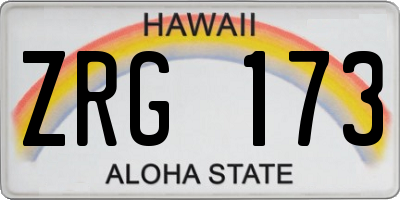 HI license plate ZRG173