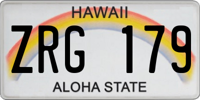 HI license plate ZRG179