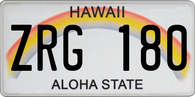HI license plate ZRG180