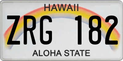 HI license plate ZRG182