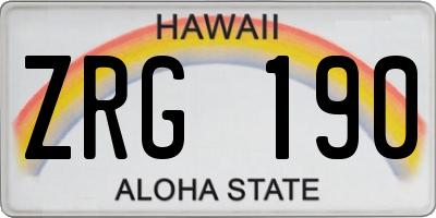 HI license plate ZRG190