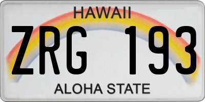HI license plate ZRG193