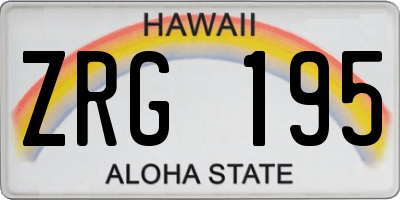 HI license plate ZRG195