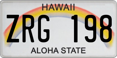 HI license plate ZRG198