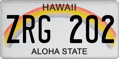 HI license plate ZRG202