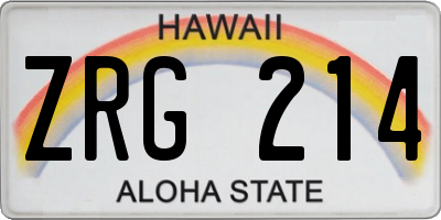 HI license plate ZRG214