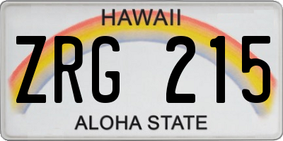 HI license plate ZRG215