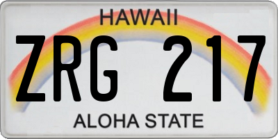 HI license plate ZRG217