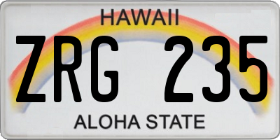 HI license plate ZRG235