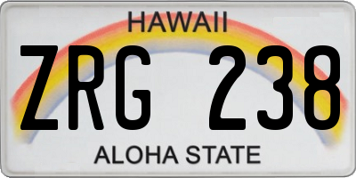 HI license plate ZRG238