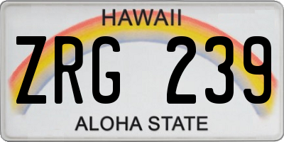 HI license plate ZRG239