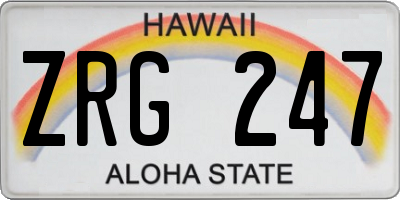 HI license plate ZRG247