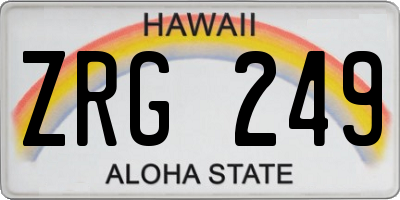 HI license plate ZRG249