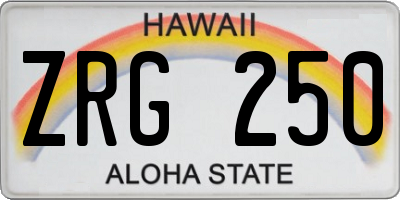 HI license plate ZRG250