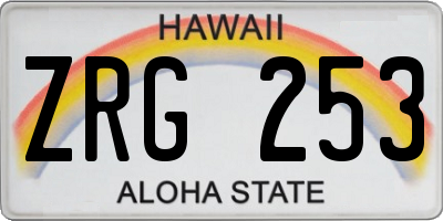 HI license plate ZRG253
