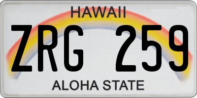 HI license plate ZRG259