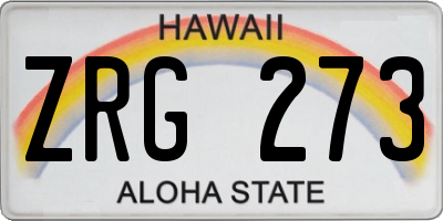 HI license plate ZRG273