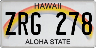 HI license plate ZRG278