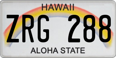 HI license plate ZRG288