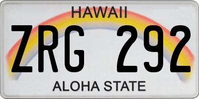 HI license plate ZRG292