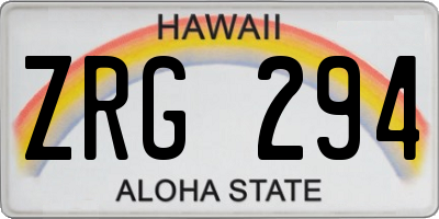 HI license plate ZRG294
