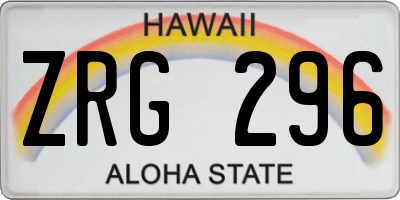 HI license plate ZRG296