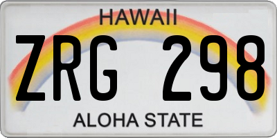 HI license plate ZRG298