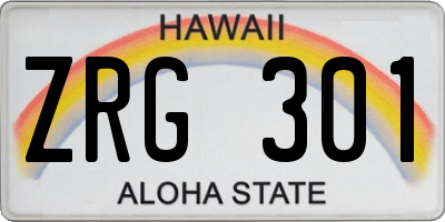 HI license plate ZRG301