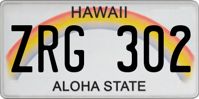 HI license plate ZRG302