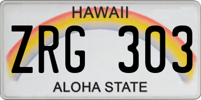 HI license plate ZRG303