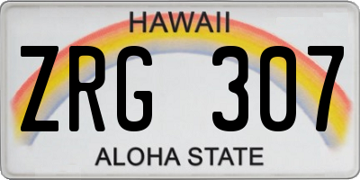 HI license plate ZRG307