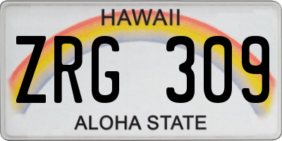 HI license plate ZRG309
