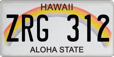 HI license plate ZRG312