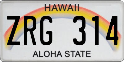 HI license plate ZRG314