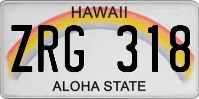 HI license plate ZRG318