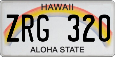 HI license plate ZRG320