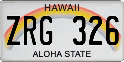 HI license plate ZRG326