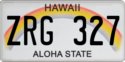 HI license plate ZRG327