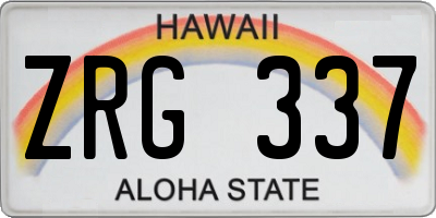 HI license plate ZRG337