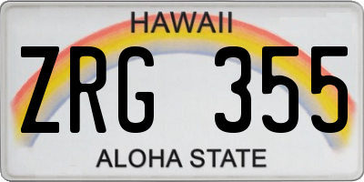 HI license plate ZRG355