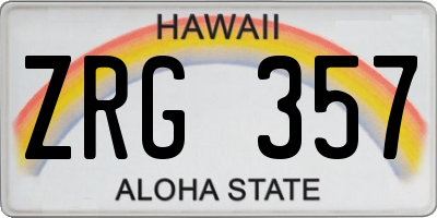 HI license plate ZRG357