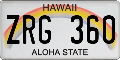 HI license plate ZRG360
