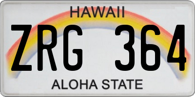 HI license plate ZRG364