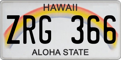 HI license plate ZRG366