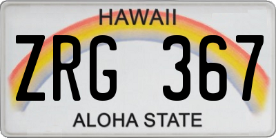 HI license plate ZRG367