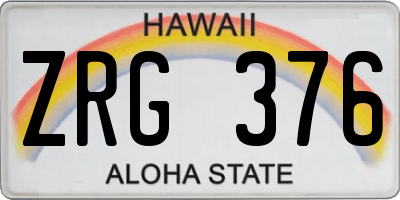 HI license plate ZRG376